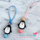 Tirette PINGOUIN pour fermeture éclair, zipette, aide l'autonomie des petits, accessoire sensoriel, bille de silicone