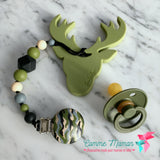 Attache-suce JAMES, camouflage, motif armée, militaire, attache sucette, attache tétine, accessoire pour bébé, cadeau de shower