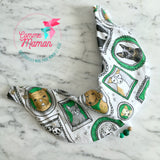 Bavoir FAMILLE DE CHIENS, vert, bavoir 3-24 mois, poussée dentaire, cadeau de shower