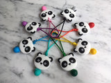 Tirette PANDA pour fermeture éclair, ours, zipette, aide l'autonomie des petits, accessoire sensoriel, bille de silicone