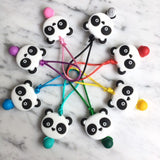 Tirette PANDA pour fermeture éclair, ours, zipette, aide l'autonomie des petits, accessoire sensoriel, bille de silicone
