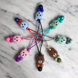 Tirette OURS pour fermeture éclair, ours, zipette, aide l'autonomie des petits, accessoire sensoriel, bille de silicone