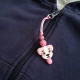 Tirette CHIEN pour fermeture éclair, zipette, boston terrier, accessoire sensoriel, bille de silicone