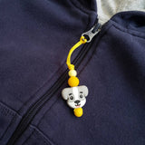 Tirette CHIEN pour fermeture éclair, zipette, boston terrier, accessoire sensoriel, bille de silicone