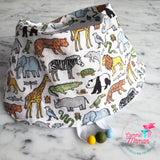 Bavoir SAFARI, lion, éléphant, girafe, panda, zèbre, bavoir 3-24 mois, 3 ajustements possible, cadeau de shower, accessoires de dentition