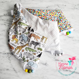 Bavoir SAFARI, lion, éléphant, girafe, panda, zèbre, bavoir 3-24 mois, 3 ajustements possible, cadeau de shower, accessoires de dentition