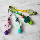 Tirette CACTUS pour fermeture éclair, zipette, aide l'autonomie des petit, accessoire sensoriel, bille de silicone