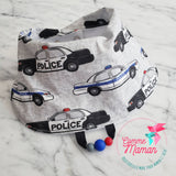 Bavoir POLICE, bavette 3-24 mois, 3 ajustements possible, cadeau de shower, accessoires de dentition