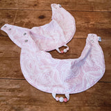 bavoir DENTELLE ROSE, bavoir ajustable 3-24 mois, poussée dentaire, cadeau de shower, cadeau de naissance