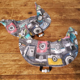 bavoir APPAREILS PHOTOS, bavoir ajustable 3-24mois, poussée dentaire, cadeau de shower, cadeau de naissance