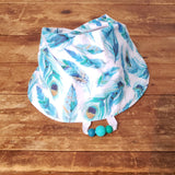 bavoir PLUMES AQUARELLE, bavoir ajustable 3-24mois, poussée dentaire, cadeau de shower, cadeau de naissance