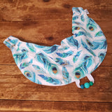 bavoir PLUMES AQUARELLE, bavoir ajustable 3-24mois, poussée dentaire, cadeau de shower, cadeau de naissance