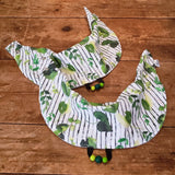 Foulard Bavoir FEUILLAGE AQUARELLE, rayures, bavoir 3-24mois,  accessoire pour bébé, cadeau de shower, cadeau de naissance