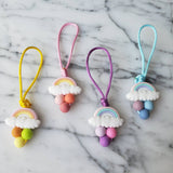 Tirette ARC-EN-CIEL pour fermeture éclair, zipette, aide l'autonomie des petit, accessoire sensoriel, bille de silicone