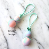 DUO de MINI tirettes pour fermeture éclair, ens. de 2 zipettes, aide-zip, identificateur de sac,  accessoire sensoriel, bille de silicone