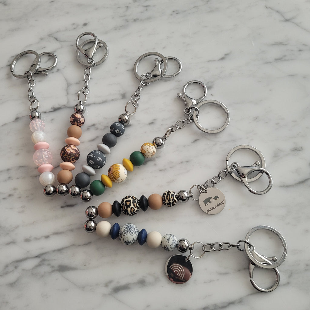Porte-clés personnalisé en perles de silicone Accessoires sac à