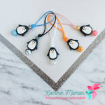 Tirette PINGOUIN pour fermeture éclair, zipette, aide l'autonomie des petits, accessoire sensoriel, bille de silicone