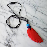 Pendentif PLUME, collier pour enfant, mâchouille, accessoire sensoriel, anti-stress, TDAH, TSA